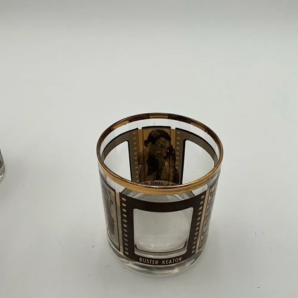 ROARING TWENTIES Silent Film Actors Whiskey Glasses